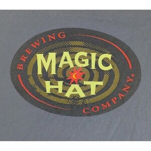 Magic‎ Hat Brewing Co Men's Graphic T-Shirt Blue w/ Front & Back Logo Beer Lover
